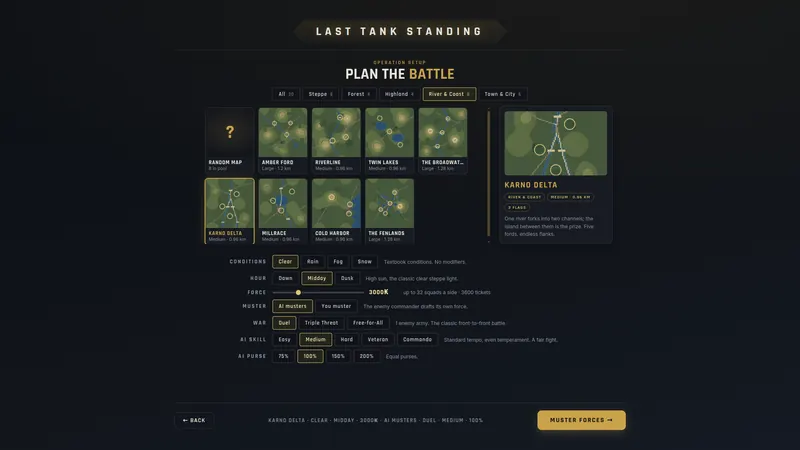 Battle setup and map picker